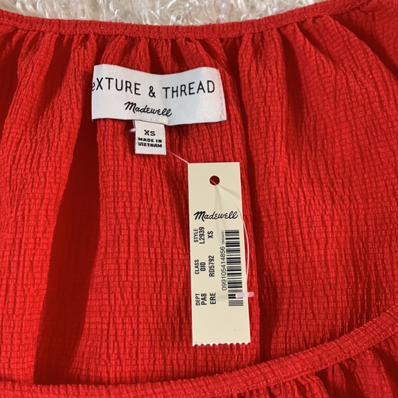 Madewell puffy sleeve red top size XS - Picture 9 of 15